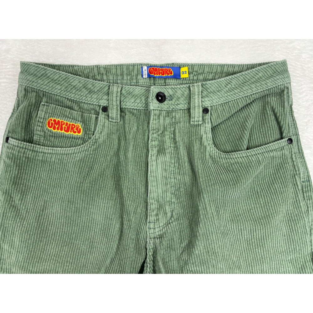 Empyre Mens 32x29 Sage Green Corduroy Loose Fit Skate Pants Streetwear - Picture 2 of 9